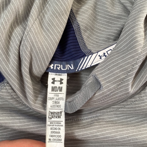 Under Armour Heatgear long sleeve running tee in grey and blue, M - Picture 6 of 10